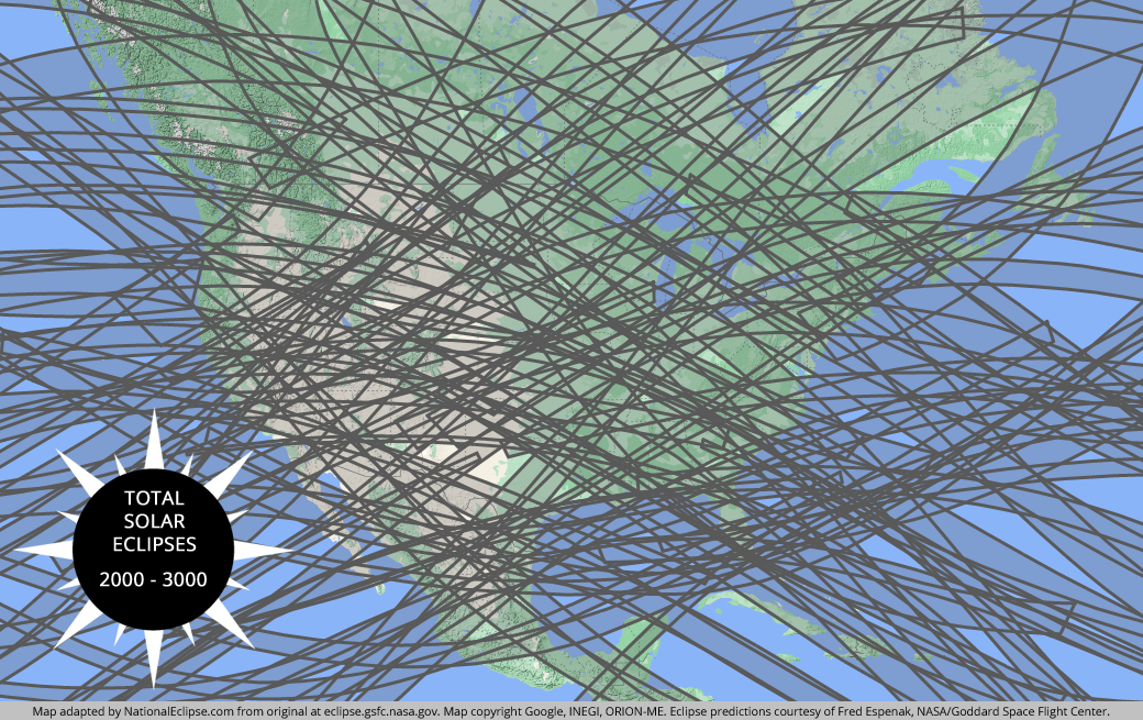 2000-3000 Total Solar Eclipse Map