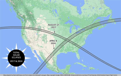 2017/2024 Total Solar Eclipse Map