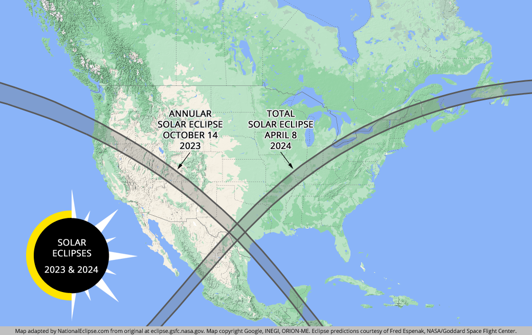 2023/2024 Eclipse Map