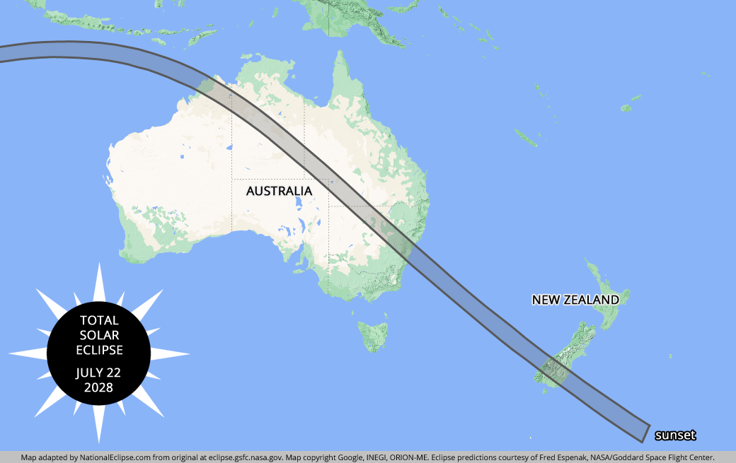 2028 Total Solar Eclipse Map