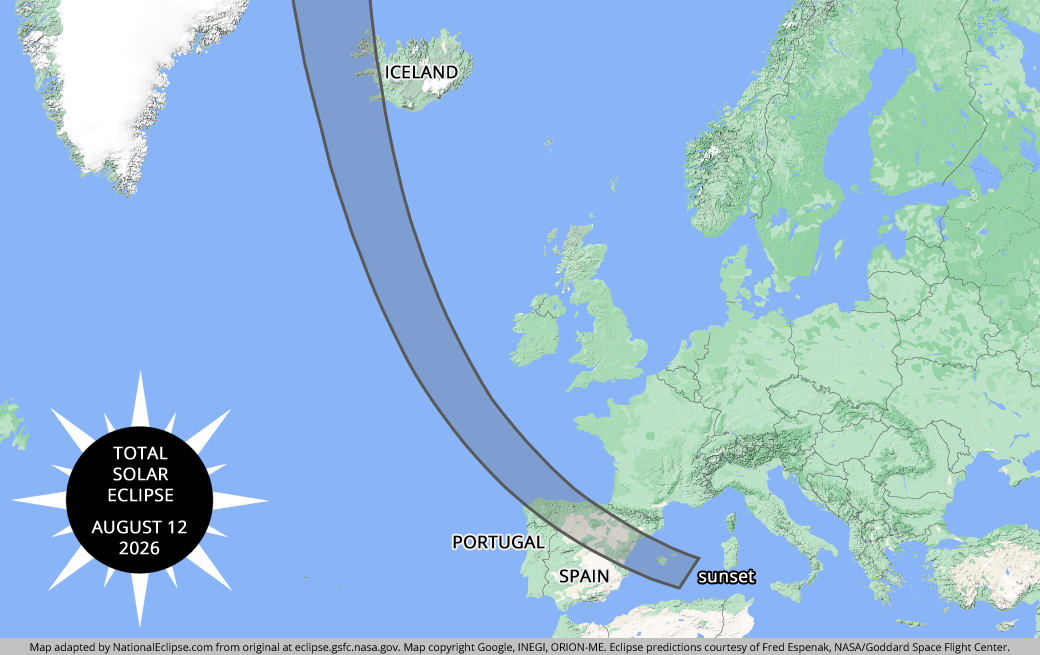 2026 Total Solar Eclipse Map