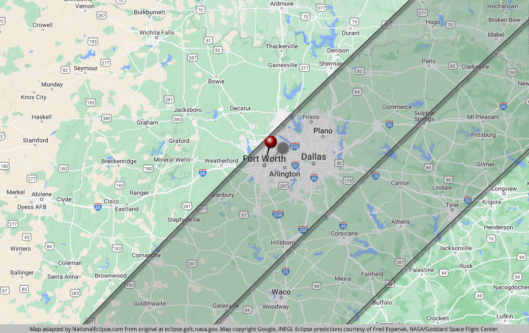 National Eclipse Fort Worth Texas April 8 2024 Total Solar Eclipse
