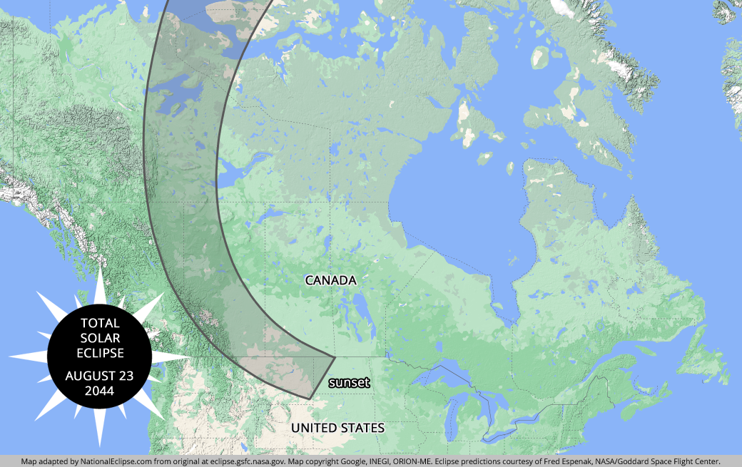 National Eclipse | Eclipse Maps | August 23, 2044 - Total Solar Eclipse