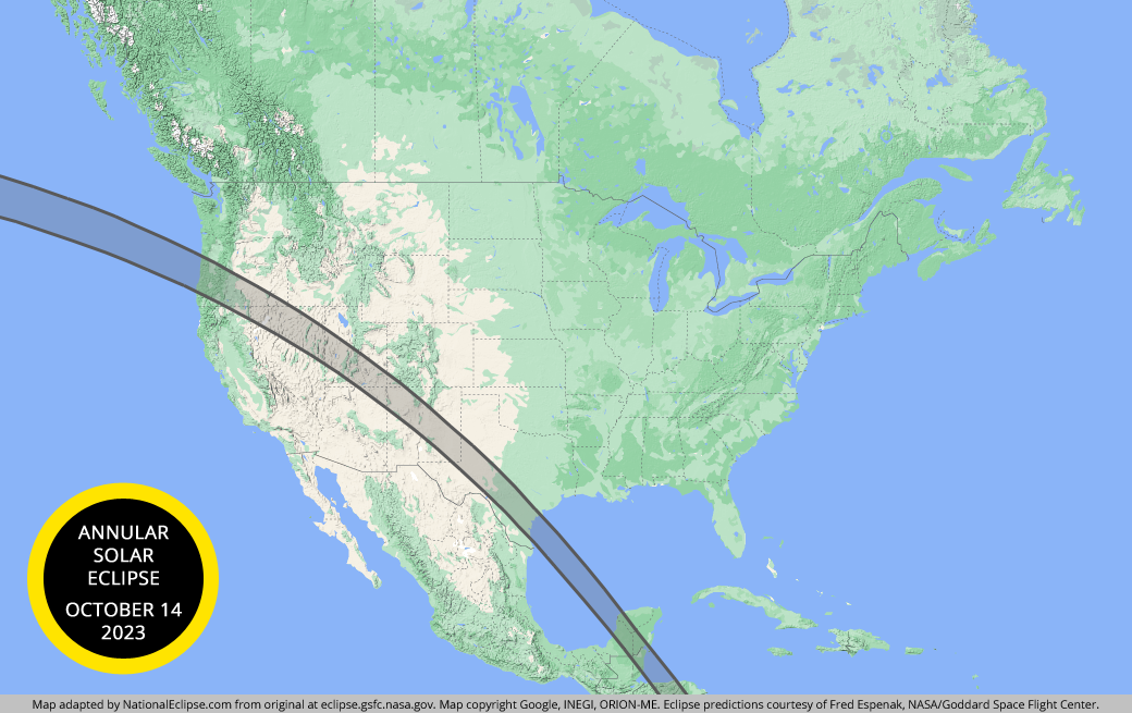 2023 Annular Solar Eclipse Map Images and Photos finder