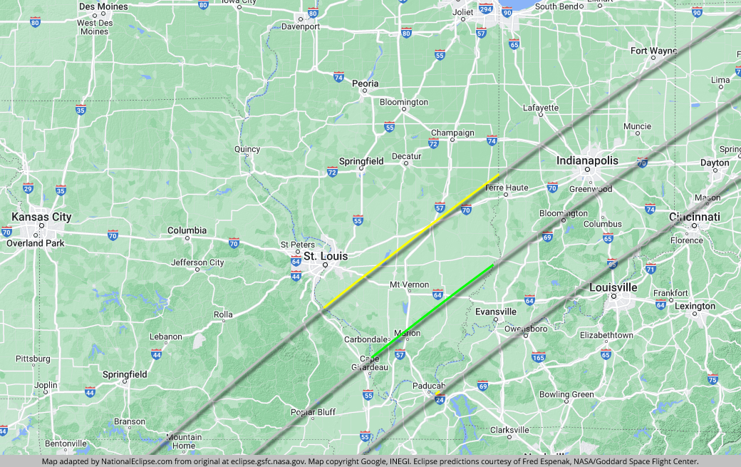 Eclipse 2024 Path Of Totality Map Illinois Leigh Natalie