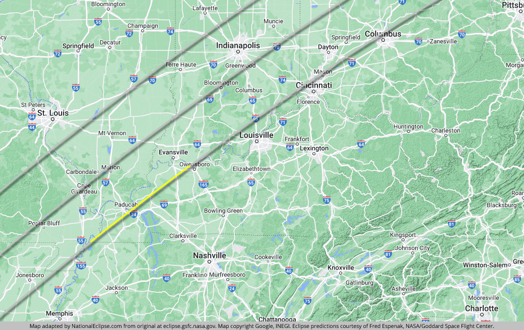 Total Eclipse 2024 Kentucky Map Lise Sherie   Map Kentucky 2024 