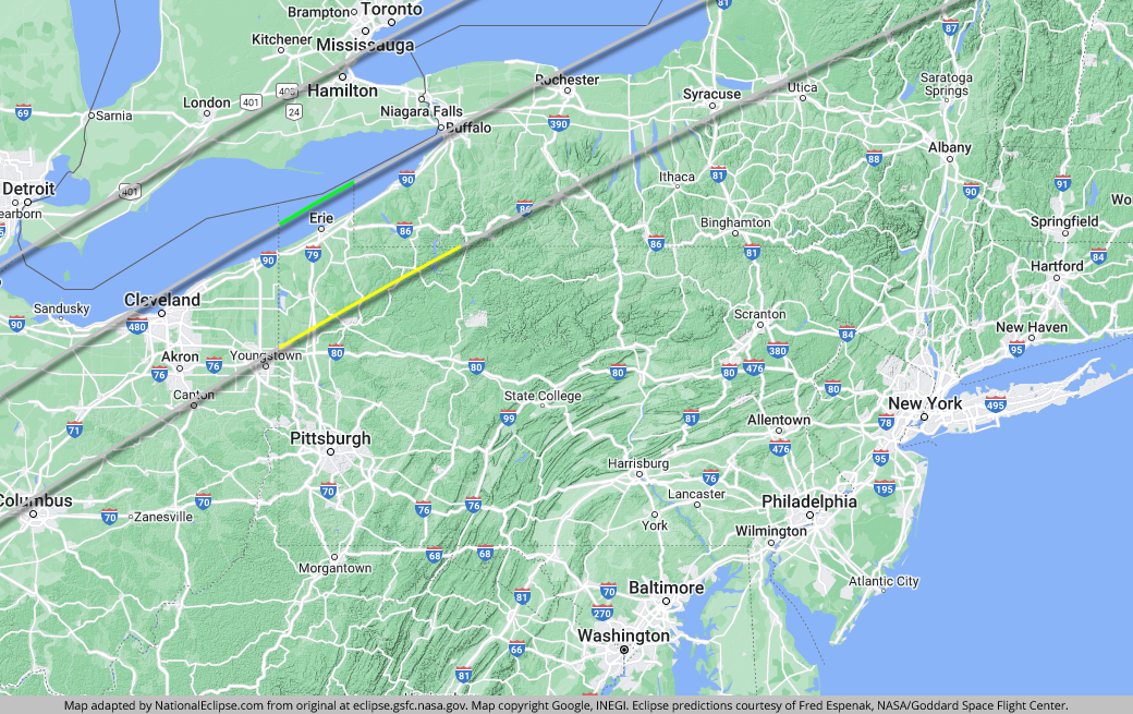 Eclipse 2024 Path Of Totality Map Pa Tobe Adriena   Map Pennsylvania 2024 