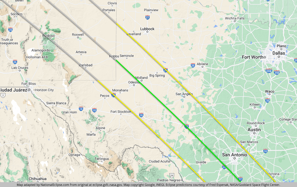 Annular Solar Eclipse 2024 Path Map Texas Maxy Stepha