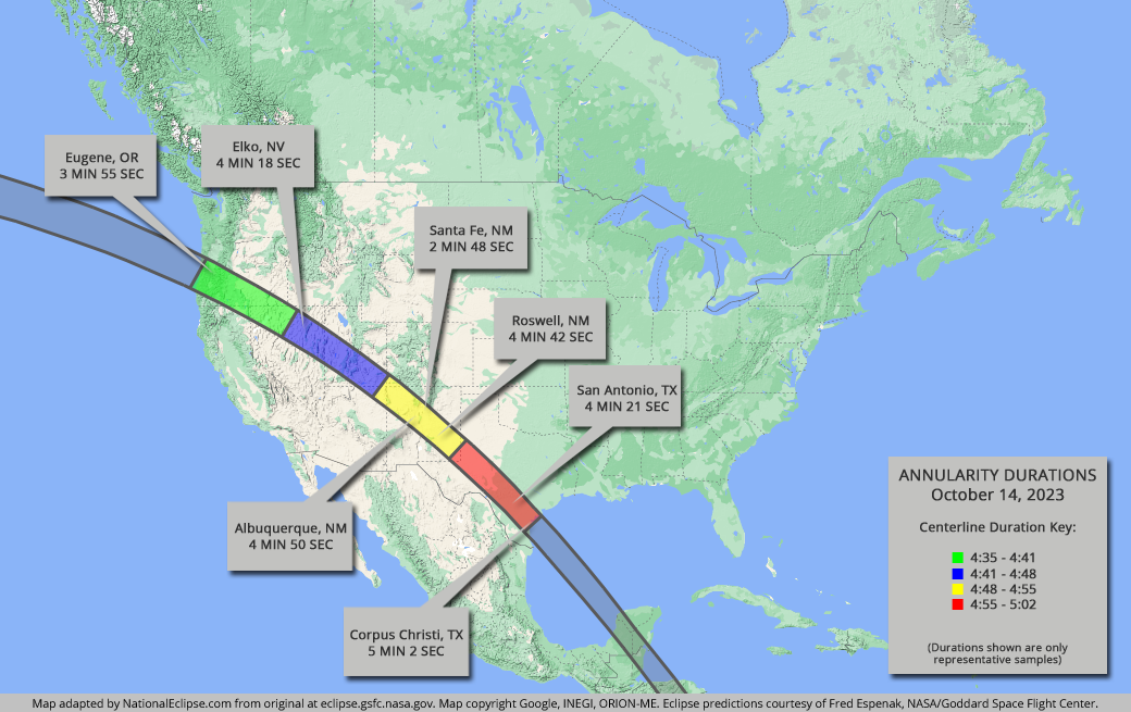 National Eclipse Eclipse Maps October 14, 2023 Annular Solar Eclipse