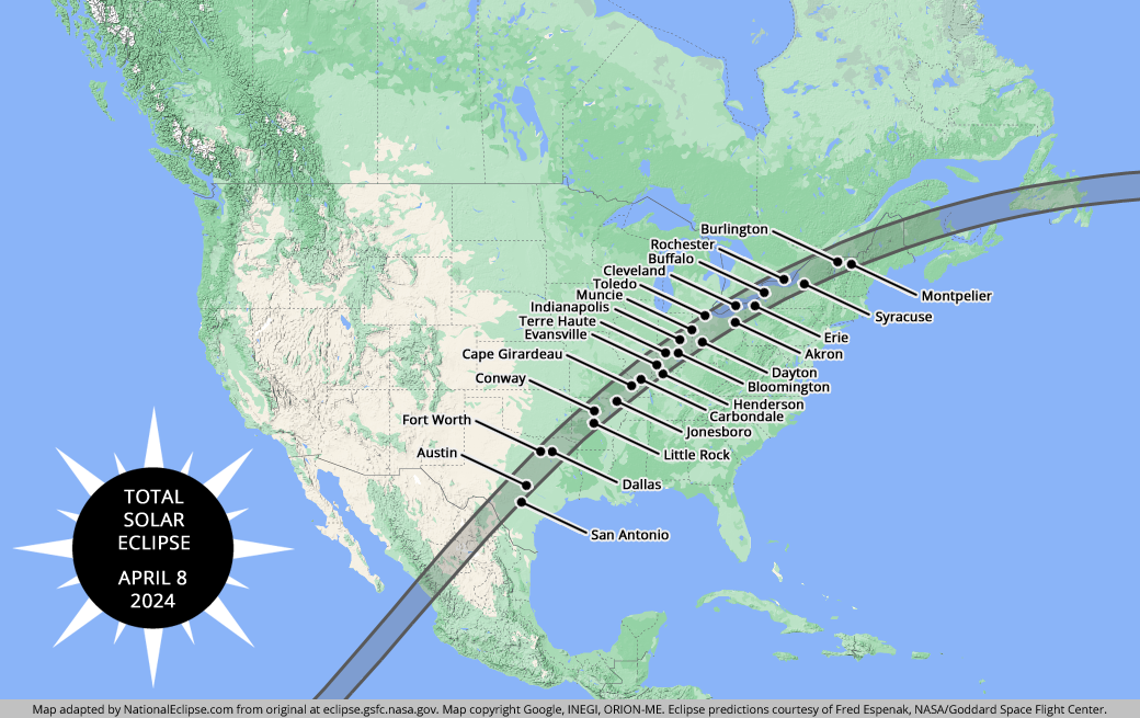 2024 Solar Eclipse Path Of Totality Cities Index Jany Roanne