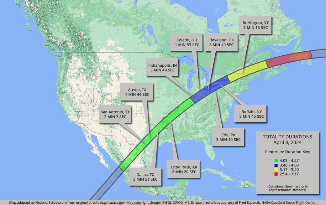 Map Usa 2024 Durations 