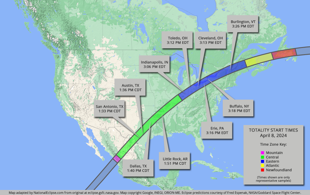 Map Of April 8 2024 Solar Eclipse Carly Crissie